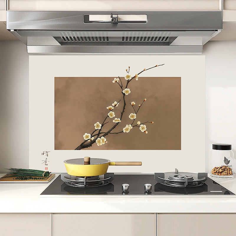 暗香梅花厨房防油贴纸静电防水防潮防火耐高温灶台瓷砖专用墙贴画,家居饰品,软装墙贴,淘宝优惠券,粉丝福利购,淘宝优惠卷