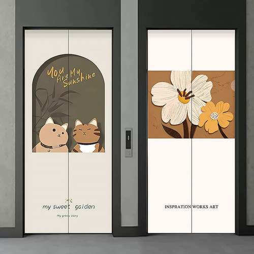 电梯门贴纸一梯一户高级感贴画