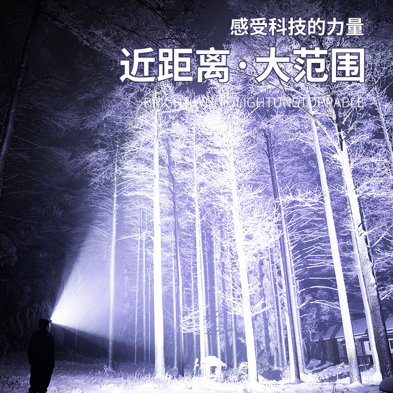 头灯强光充电超亮头戴式超长续航照明灯手电筒夜钓鱼感应矿灯