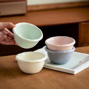 米饭碗马卡龙色系陶瓷碗可爱甜品碗5英寸碗家用早餐酸奶碗沙拉碗