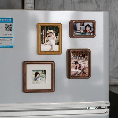 实木迷你3寸磁吸冰箱贴相框diy定制小卡拍立得照片框小摆台画框