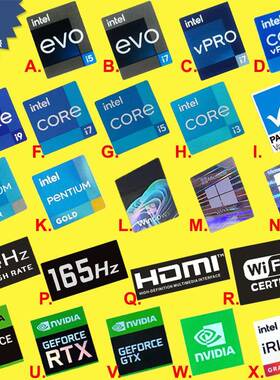 原装13代evo i5 i7 vpro贴纸cpu i9 i3 HDMI笔记本电脑台式机标签