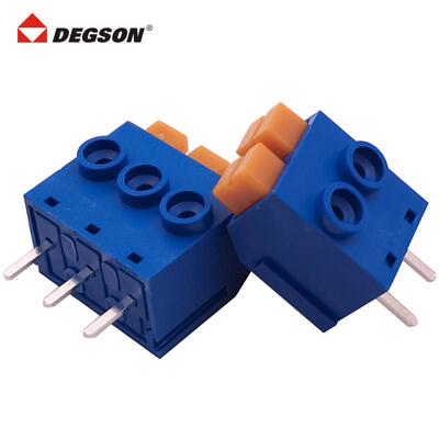 DEGSON高正高松蓝弹簧式PCB接线端子小黑夹座DG390-5.0-02P-12-00