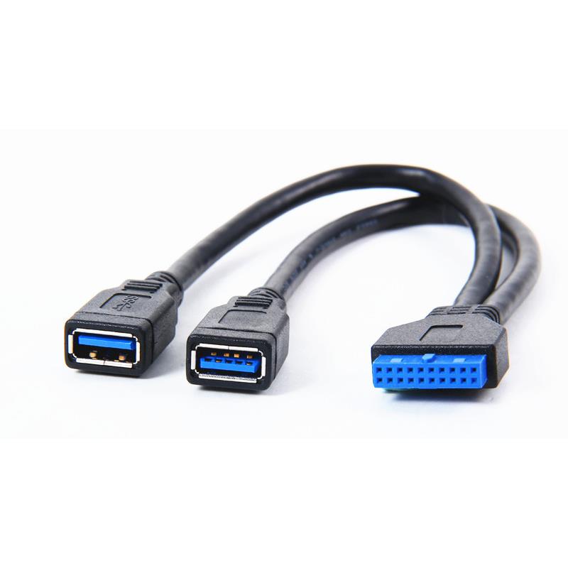 主板19Pin/20Pin转USB3.0数据线 主板20针转接线USB3.0母头连接线