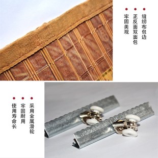 饰门帘 印花竹帘推拉门折叠门隔断帘子屏风竹门帘家用X隔断装