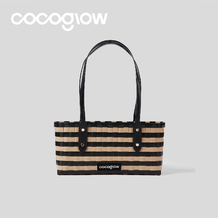 cocoglow波士顿小号系列菜篮子手工编织包女士腋下包编织包