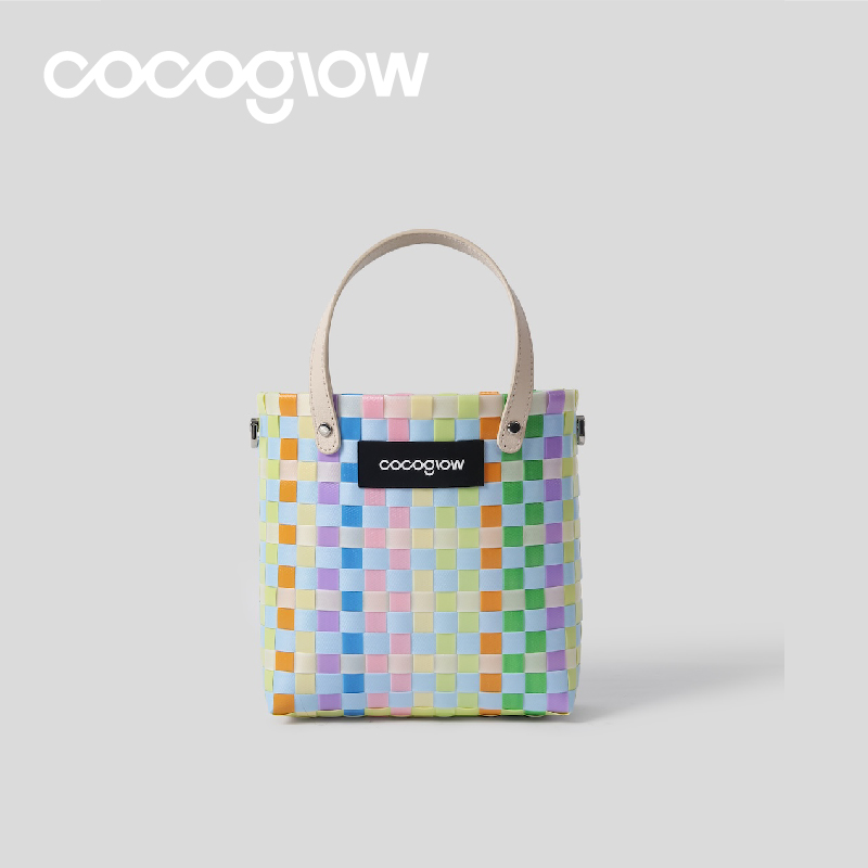 cocoglow斜挎系列菜篮子手工编织包斜挎包包女夏通勤小众编织包