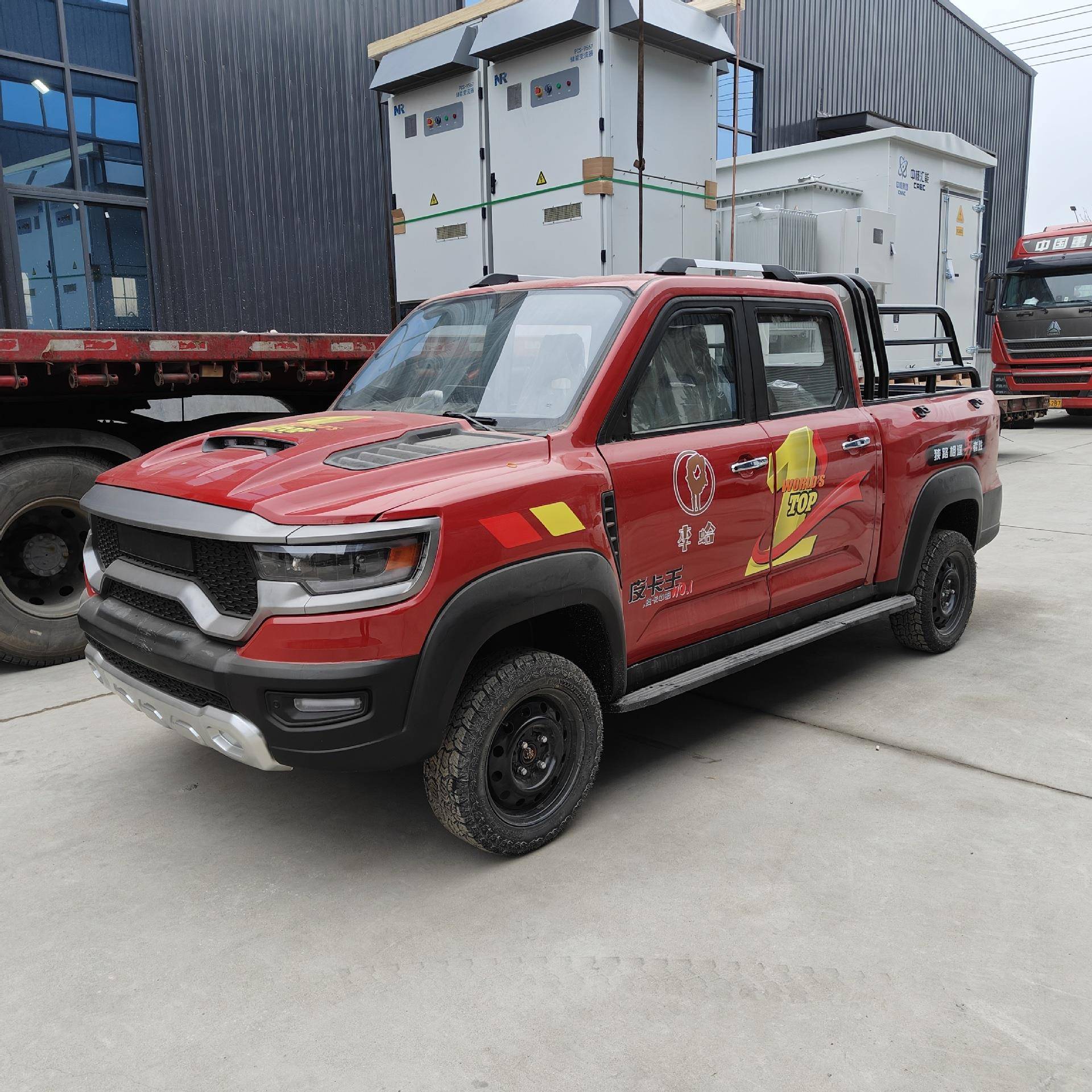 右舵出口新能源大型皮卡代步车改装四驱四轮电动车冷暖空调高速