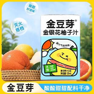 金豆芽金银花柚子汁苹果山楂汁盒装果汁饮料网红饮品山楂浓缩果汁