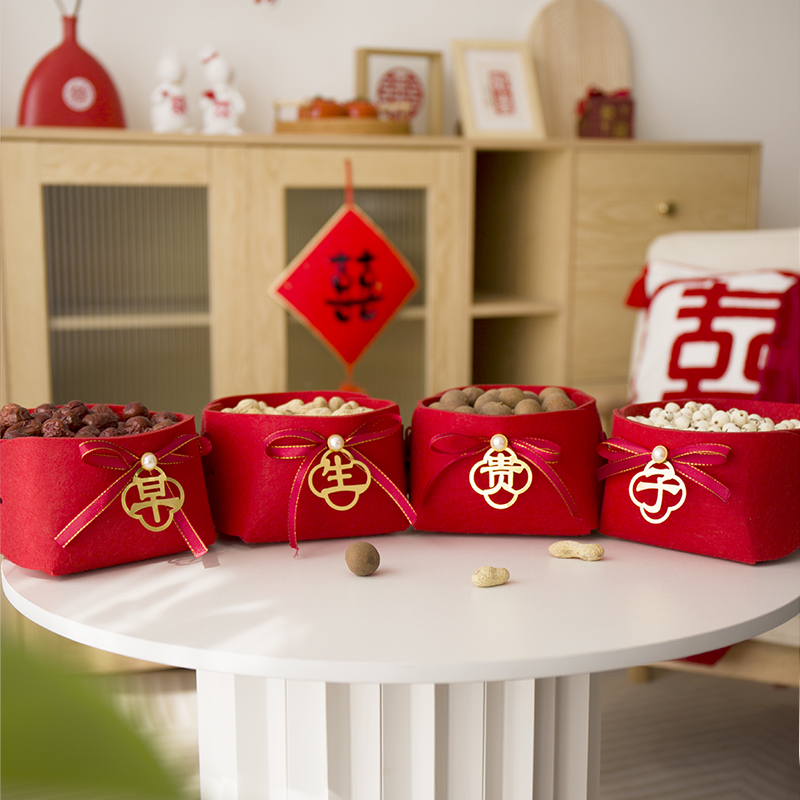 早生贵子模具手提篮子压床摆件婚床干果组合模板摆设结婚用品婚庆