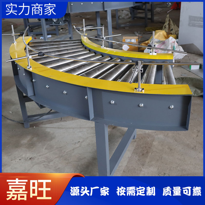滚筒转弯机90度180度可定制环形物流快递分拣无动力不锈钢输送机