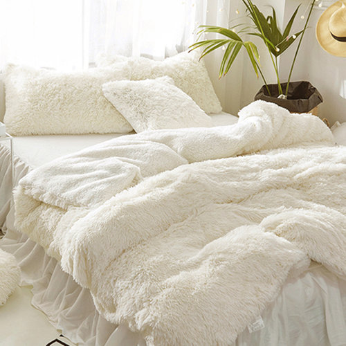 冬季水貂绒毛绒被套单件法兰绒羊羔绒保暖珊瑚绒加厚被罩1.8m2m床