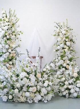 婚庆道具白色直立拱门仿真花艺套装活动庆典婚礼现场摆设场景布置