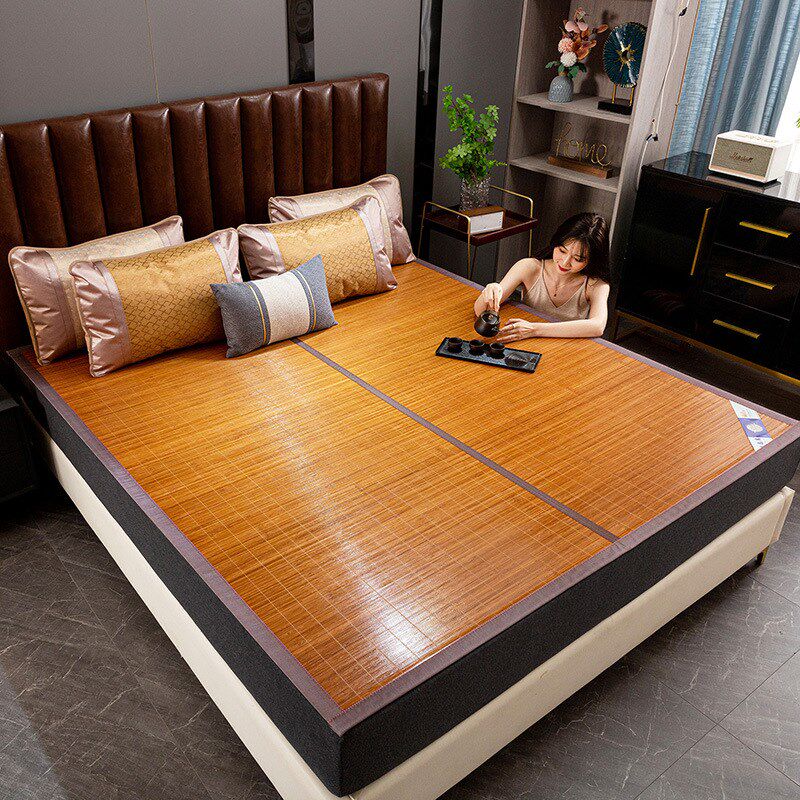 竹席夏季碳化冰藤竹凉席双面竹藤席1.5m可折叠席子1.8m床草席,床上用品,竹席,淘宝优惠券,粉丝福利购,淘宝优惠卷