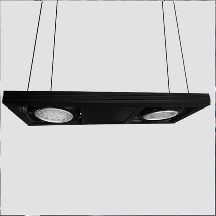 LED吊线射灯明装双眼三头办公室悬挂长方形黑色豆胆吊装COB斗胆灯
