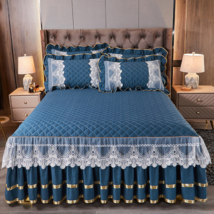 床单罩三件套加厚全包 高档床裙单件床套罩裙式 欧式 床罩2022年新款