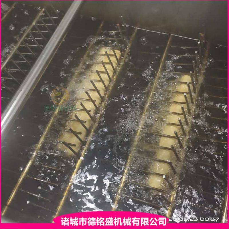 软麻花自动翻面油炸锅 炸早餐油条油炸机 速冻油条油炸流水线