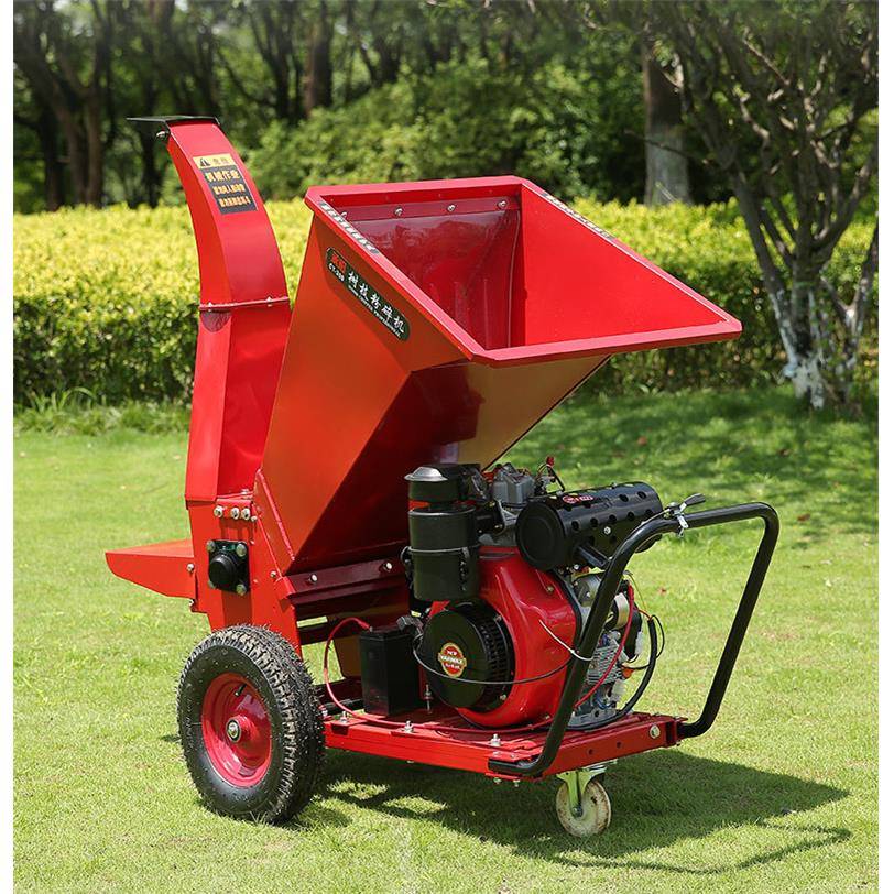 柴油电启动树枝粉碎机 果园枯枝残枝粉碎机 10公分直径树枝粉碎机