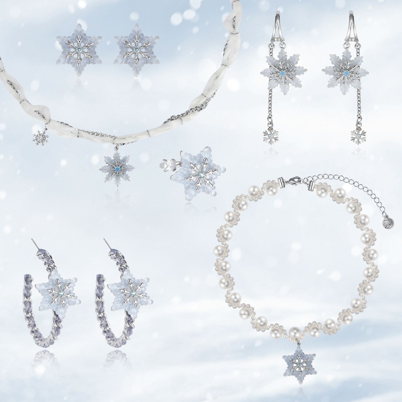 鱼头星星雪花项链轻奢耳钉组合女生礼物官方正品时尚潮流约会饰品,饰品/流行首饰/时尚饰品新,耳钉,淘宝优惠券,粉丝福利购,淘宝优惠卷