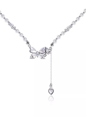 鱼头星星韩版简约珍珠贝壳蝴蝶项链女款轻奢感锁骨链小众设计