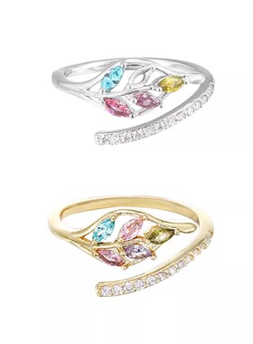 鱼头星星设计复古个性精致彩色女生百搭气质锆石戒指官方正品饰品