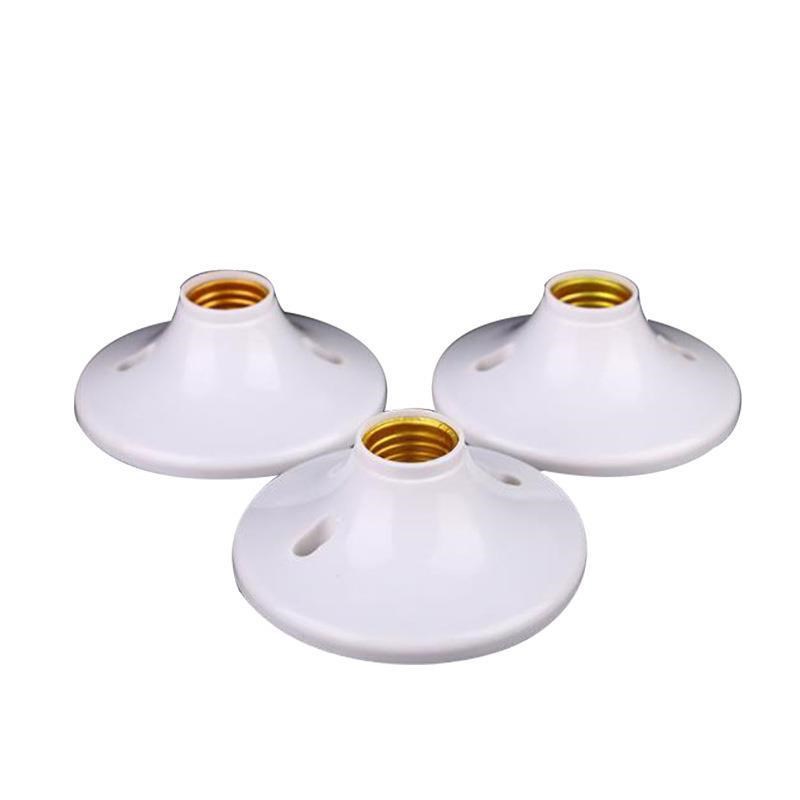 220v塑料平口灯头座 家装塑料灯头灯座e27螺口平装灯头座自产自销