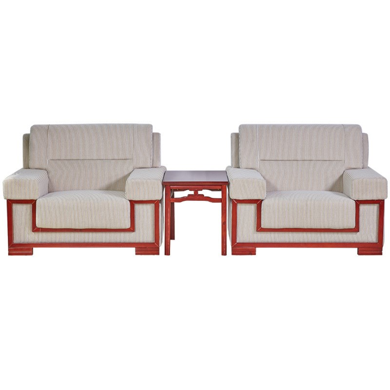 中式办公沙发组合 西皮商务接待会客沙发时尚客厅办公室沙发8707