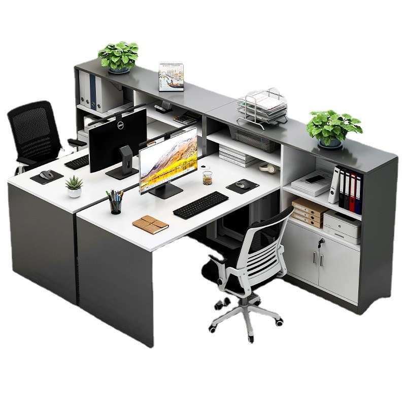 职员办公桌椅组合简约现代财务室家具屏风员工位双人4/四人工作位