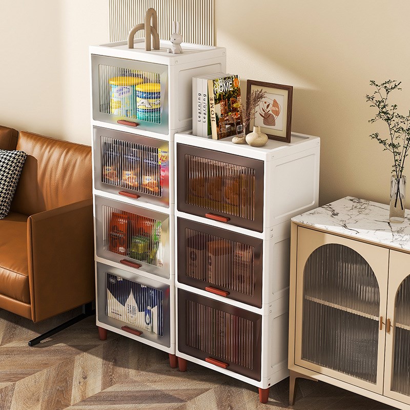 大容量收纳柜家用卧室储物柜夹缝置物柜多层带轮落地式翻盖衣柜