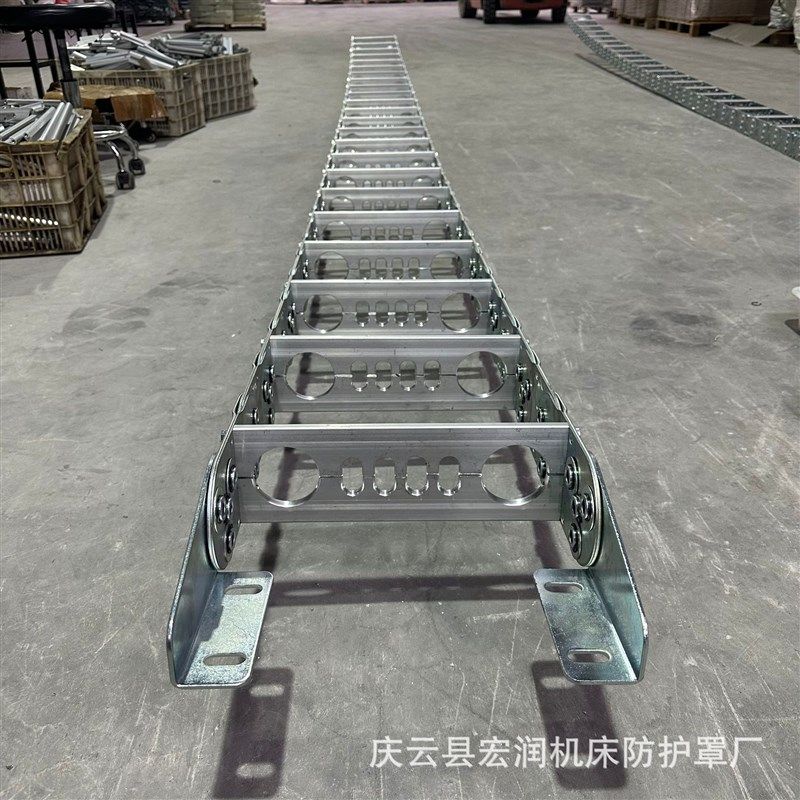 电缆穿线油管金属坦克链  厂家供应TL桥式全封闭打孔钢制钢铝拖链