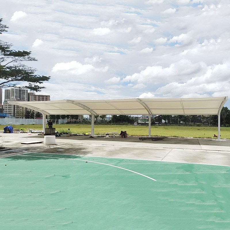 小区户外遮阳防晒雨棚膜结构车棚汽车停车棚工厂遮阳棚张拉膜厂家