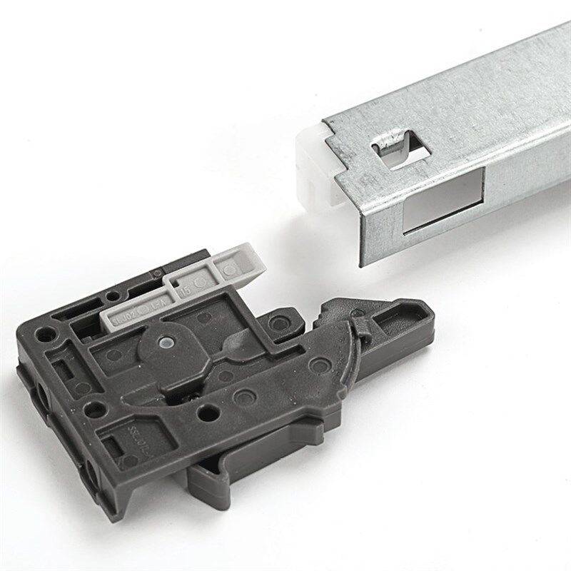 DTC东泰三节托底轨全拉出轨道隐藏式反弹缓冲抽屉导轨18板厚FF80