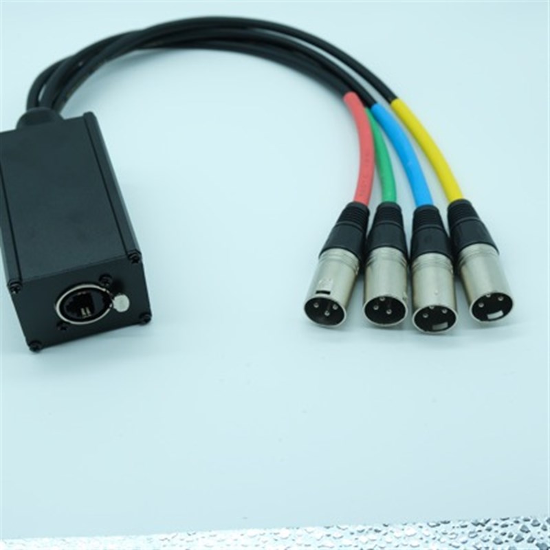 XLR网口扩展盒4路XLR网络延长器扩展器300米网线延伸DMX舞台照明