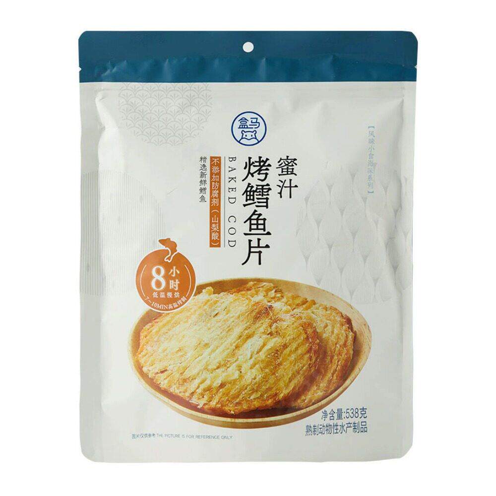 盒马超市代购 蜜汁烤鳕鱼片 开袋即食鱼干 海鲜干货休闲小吃零食