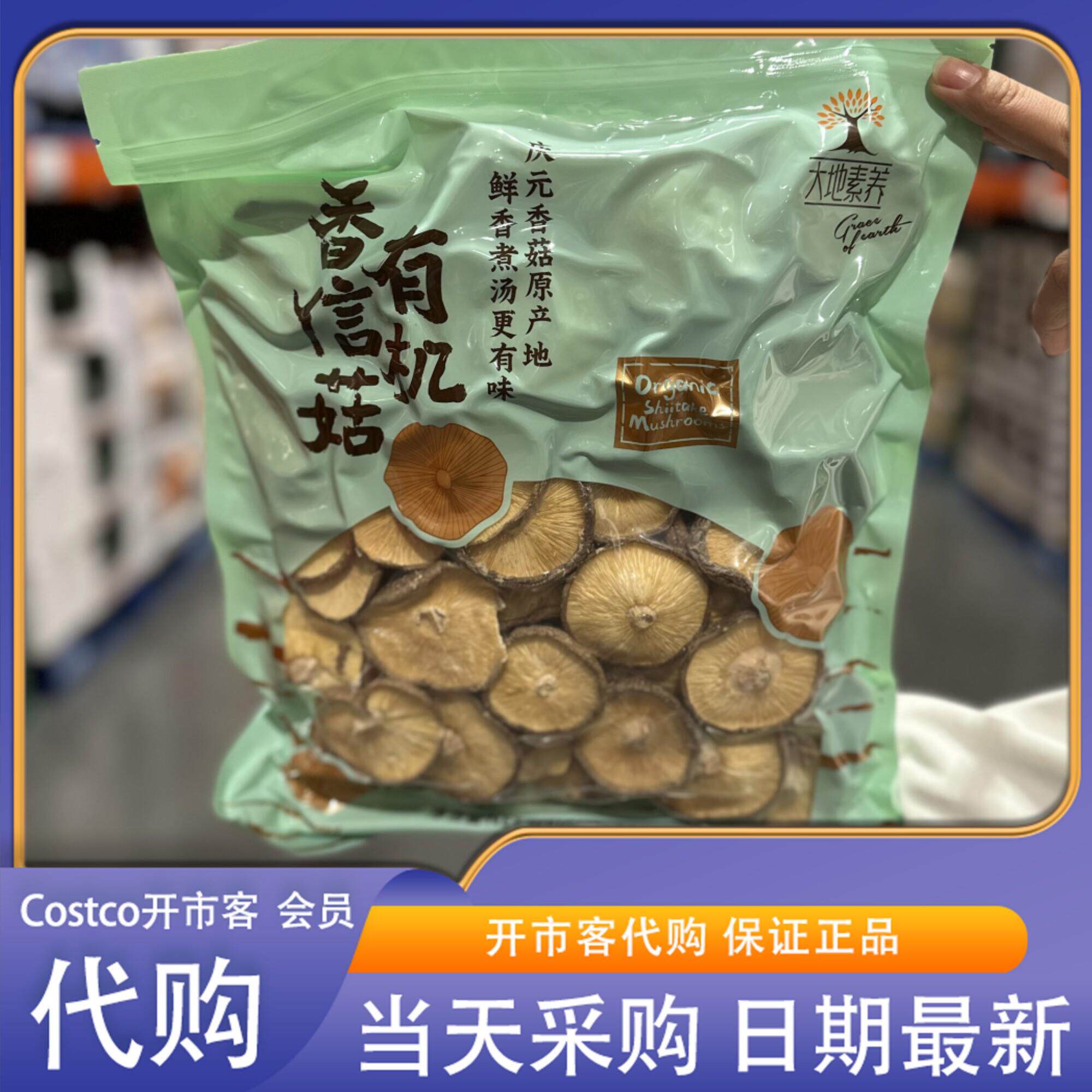 大地素养有机香菇丽水产 300克易泡发米姐开市客同款香信菇