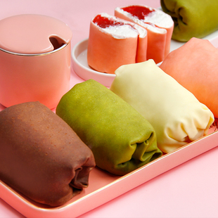 毛巾卷蛋糕网红甜品千层饼皮蛋糕休闲下午茶爆浆甜点小吃零食