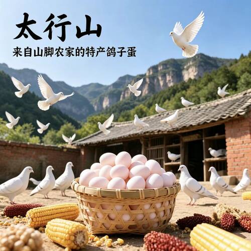 太行山农家散养新鲜土鸽蛋无添加