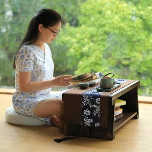 榻榻米飘窗茶桌实木可折叠矮桌炕桌炕几桌子家用阳台小茶几 日式