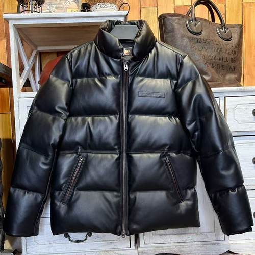 Ax短款羊皮羽绒服.新款9010白鸭绒300g防风保暖真皮男士厚外套