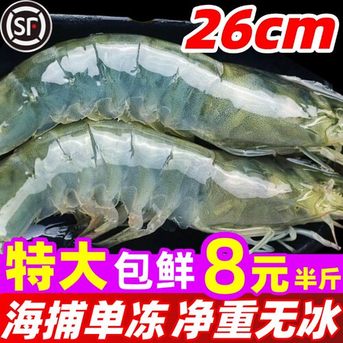 大虾鲜活超大基围虾特大青虾对虾白速冻海捕海鲜明虾水产虾类海虾