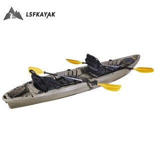 滚塑皮划艇 塑料硬艇 俱乐部三人平台舟 三人船带座椅 双人钓鱼船