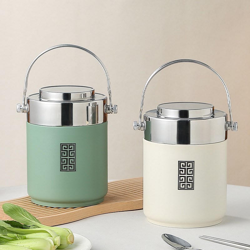 厂家直供不锈钢双层保温提锅学生上班族便携便当盒带餐具饭盒礼品