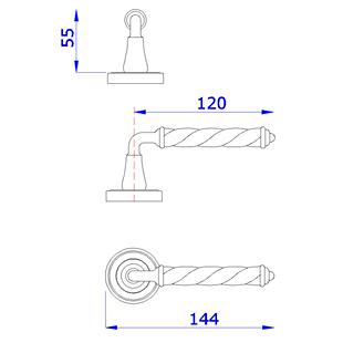 意大利进口Mariani铜分体执手VZ BAS环保酒店住宅入户室内门把手