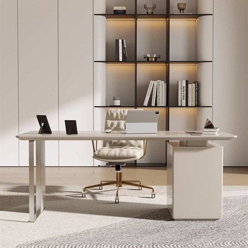 K*烤漆奶油风轻奢书桌简约现代书房写字台家用意式电脑桌烤漆办公,居家布艺,办公桌垫,淘宝优惠券,粉丝福利购,淘宝优惠卷