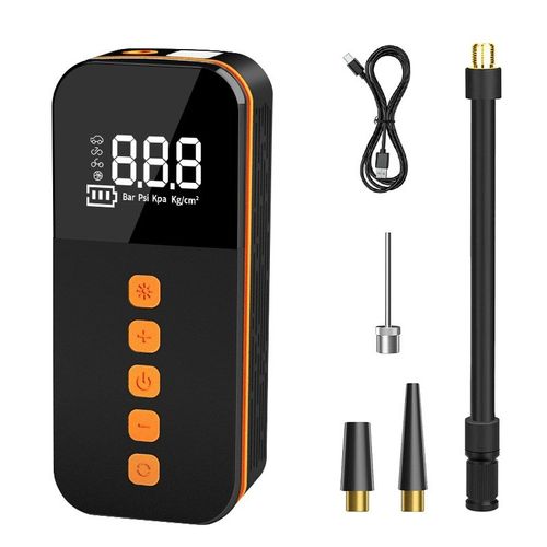 车载充气泵数显照明汽车轮胎智能无线多功能车用打气泵警示