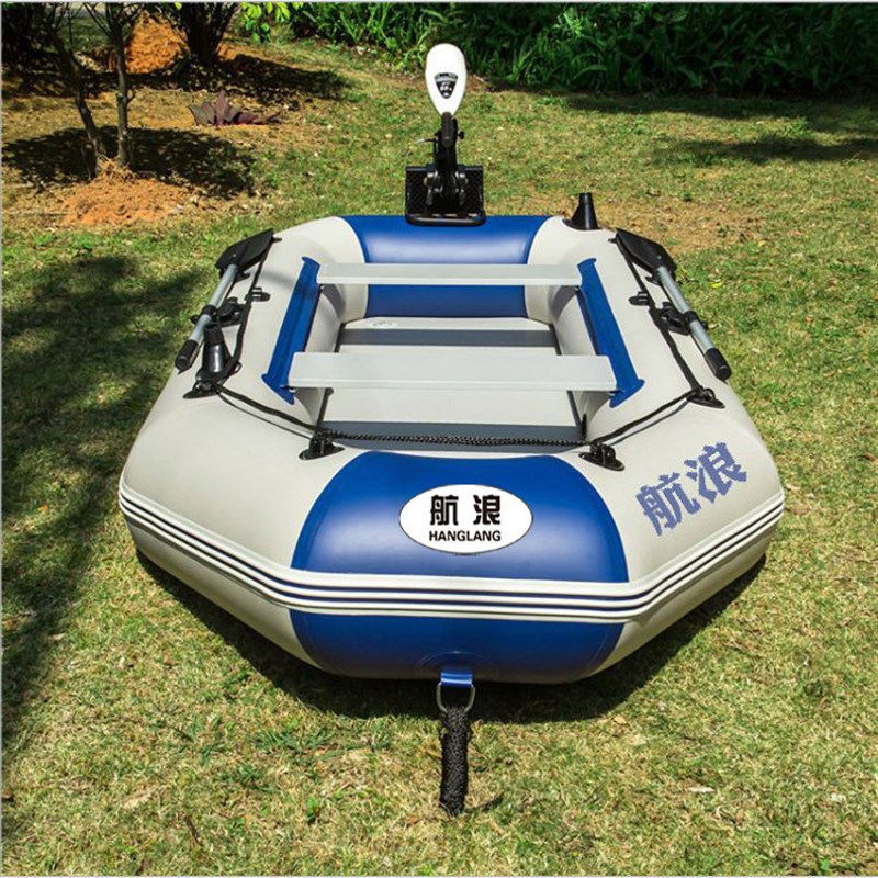 厂家直销加厚4人硬底夹网+T55推进器 充气橡皮皮划钓鱼船艇舟