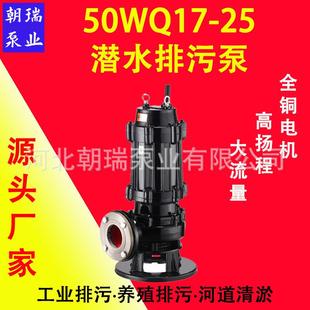 25潜水排污泵市政建筑污水泵防缠绕无堵塞露天采矿抽水 50WQ17