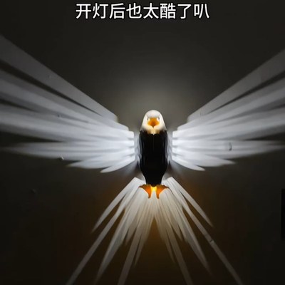 老鹰壁灯创意个性艺术充电免接线挂壁很好帅的神经格栅灯凤凰墙灯
