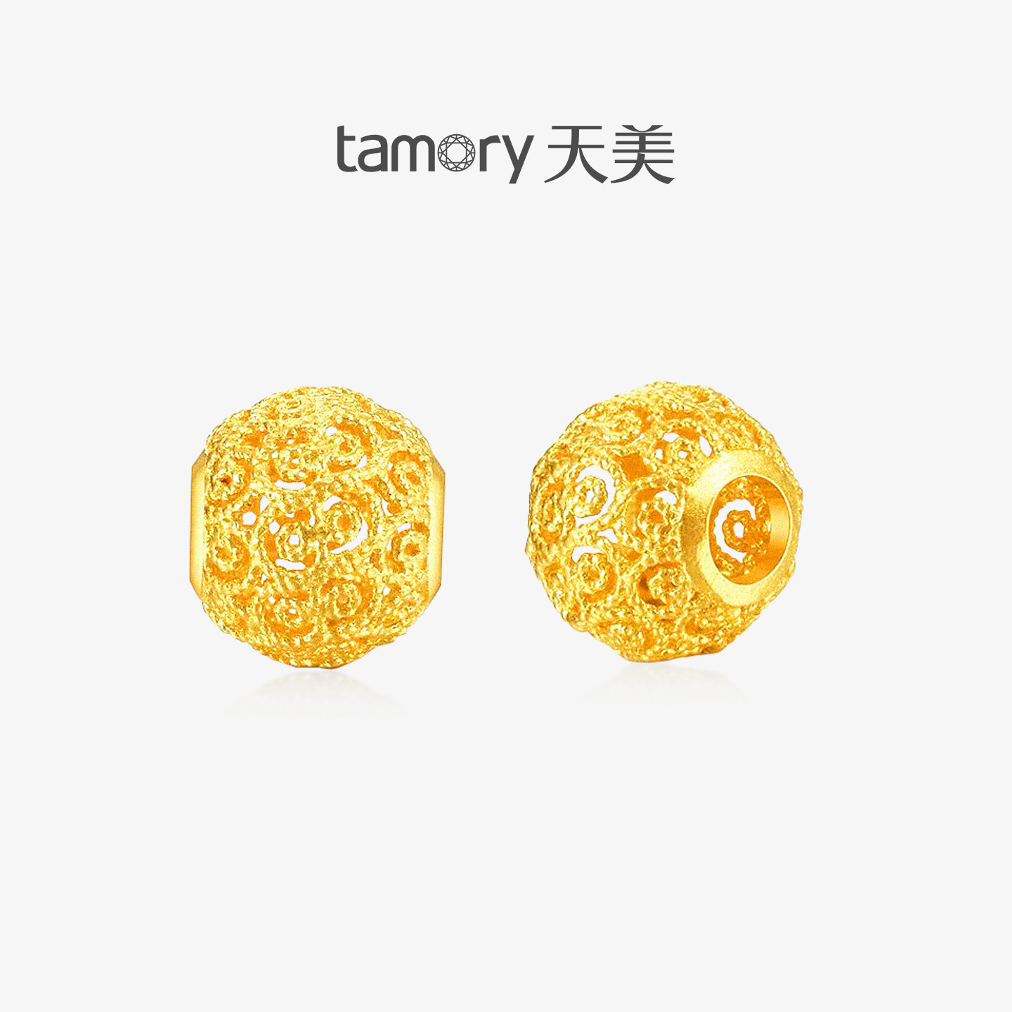 天美珠宝黄金花丝珠配件图片