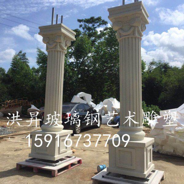 欧式罗马柱玻璃钢门框背景墙装饰造型客厅门头垭口过梁树脂方形柱